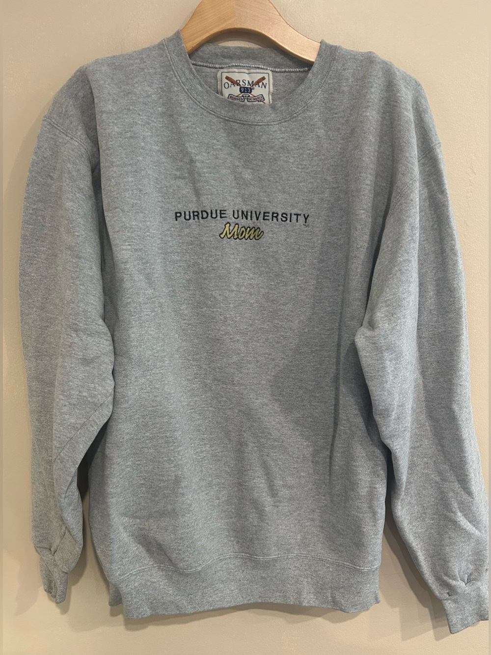 VTG Oarsman Purdue University Mom Pullover Crewneck Embroidered Size Large
